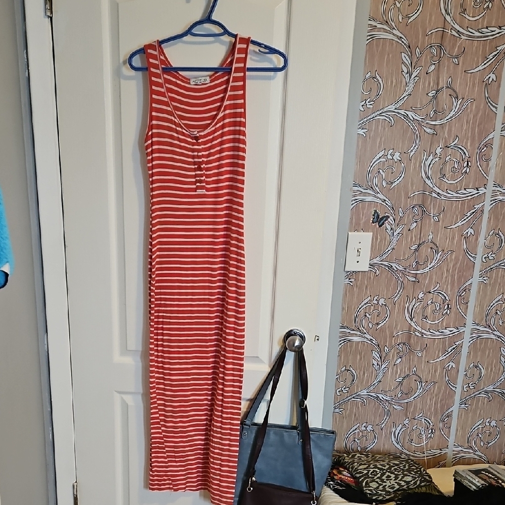 Red Striped Maxi Dress
